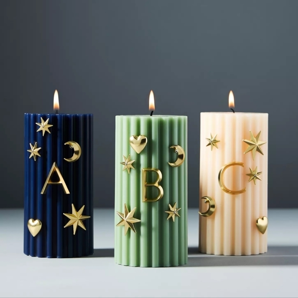 Anthropologie Monogram Candle Charms, Various. New In Box